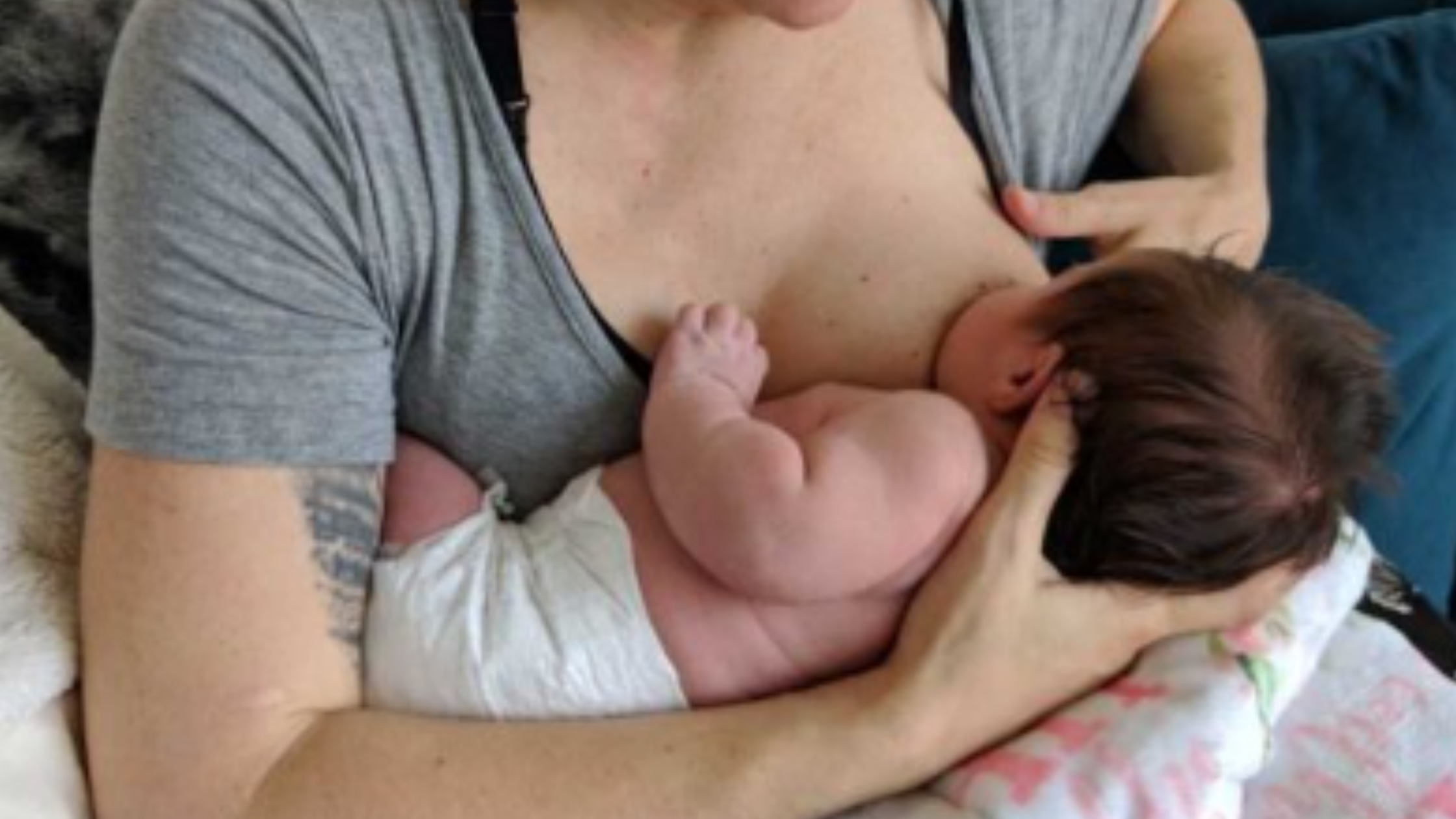 Cross-cradle hold breastfeeding position